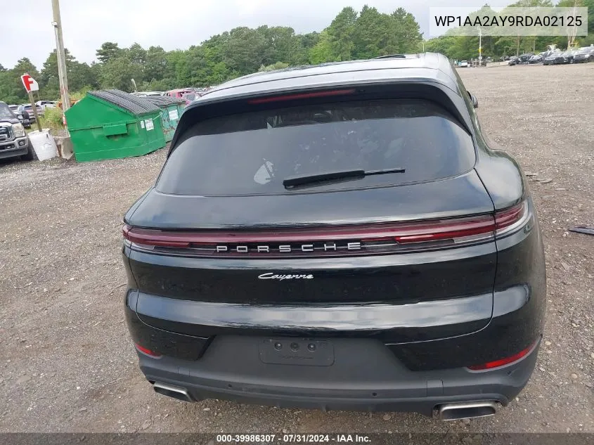 2024 Porsche Cayenne VIN: WP1AA2AY9RDA02125 Lot: 39986307