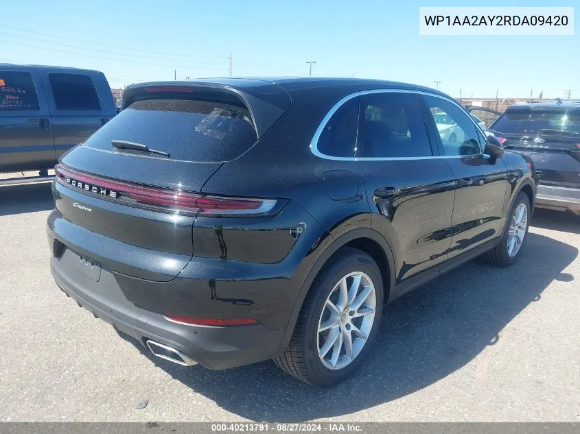 2024 Porsche Cayenne VIN: WP1AA2AY2RDA09420 Lot: 40213791