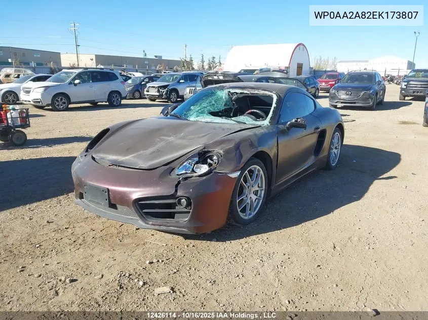 2014 Porsche Cayman VIN: WP0AA2A82EK173807 Lot: 12426114