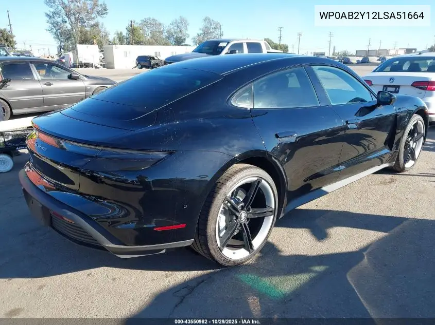 WP0AB2Y12LSA51664 2020 Porsche Taycan 4S