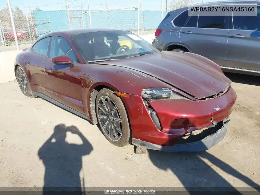 WP0AB2Y16NSA45160 2022 Porsche Taycan 4S