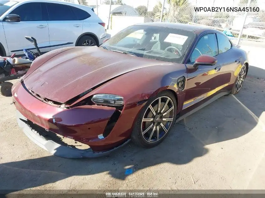 WP0AB2Y16NSA45160 2022 Porsche Taycan 4S