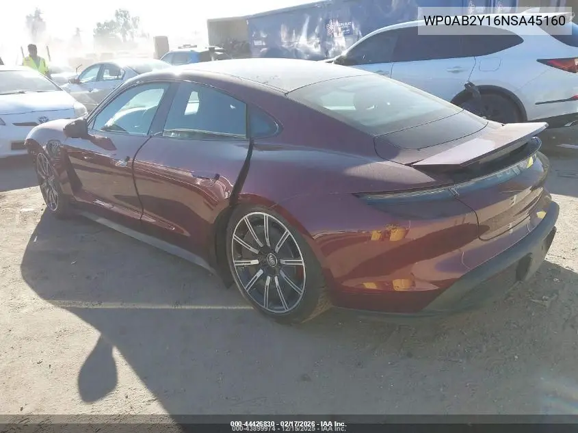 WP0AB2Y16NSA45160 2022 Porsche Taycan 4S