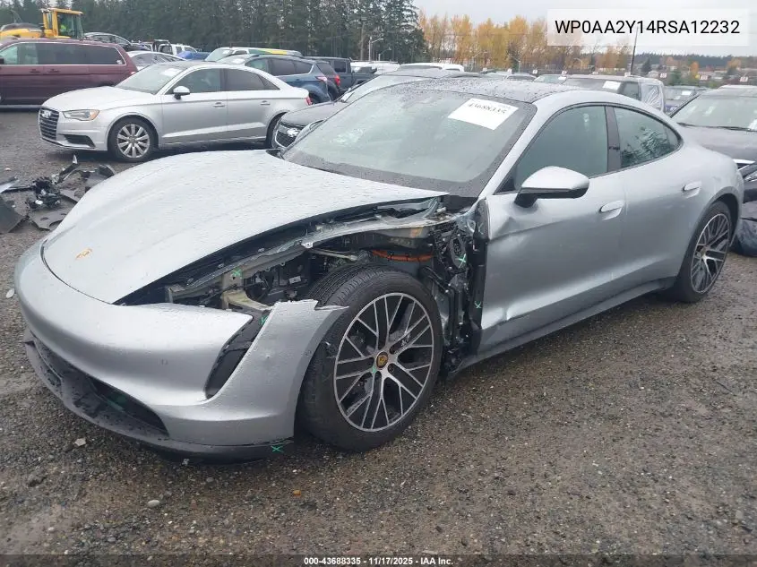 WP0AA2Y14RSA12232 2024 Porsche Taycan