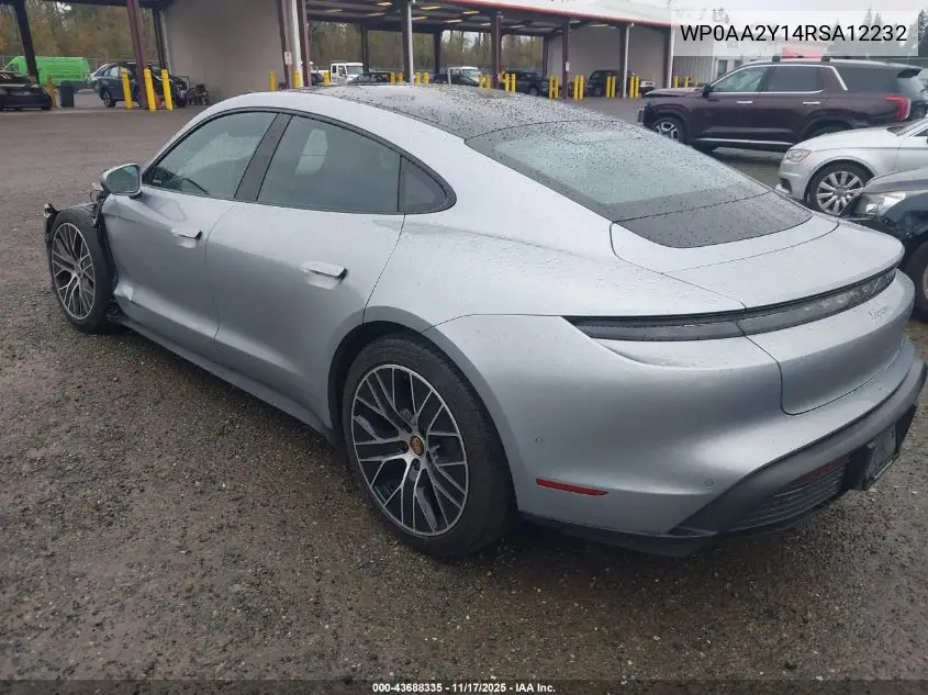 WP0AA2Y14RSA12232 2024 Porsche Taycan