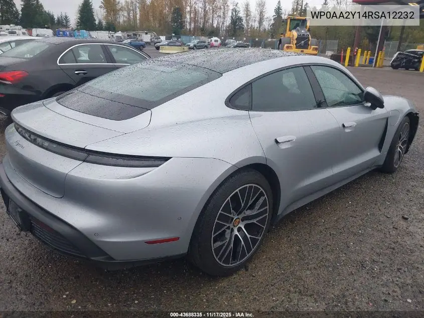 WP0AA2Y14RSA12232 2024 Porsche Taycan
