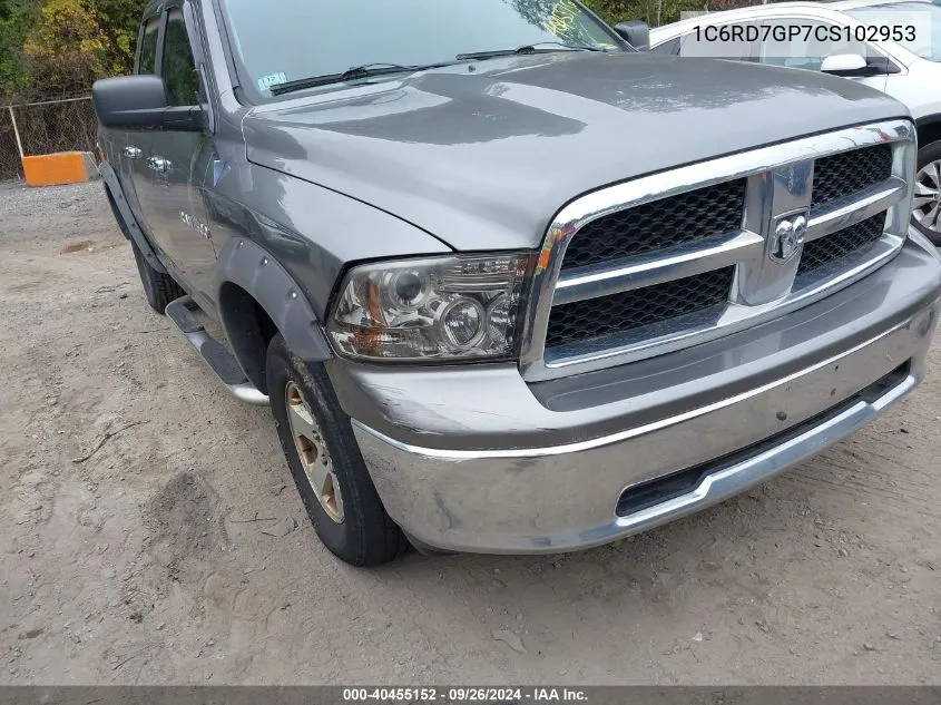 2012 Ram 1500 Slt VIN: 1C6RD7GP7CS102953 Lot: 40455152