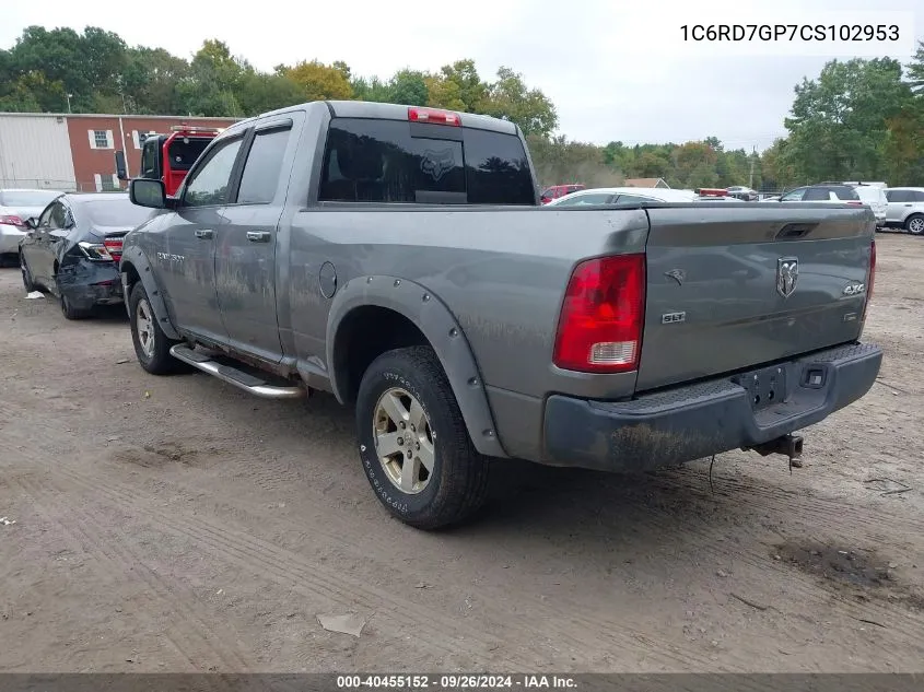 2012 Ram 1500 Slt VIN: 1C6RD7GP7CS102953 Lot: 40455152