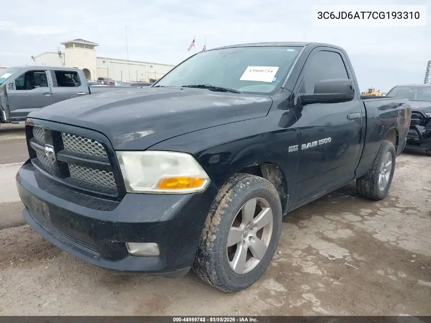3C6JD6AT7CG193310 2012 Ram 1500 St