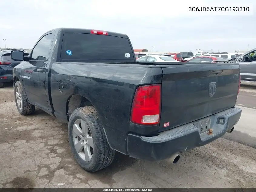 3C6JD6AT7CG193310 2012 Ram 1500 St