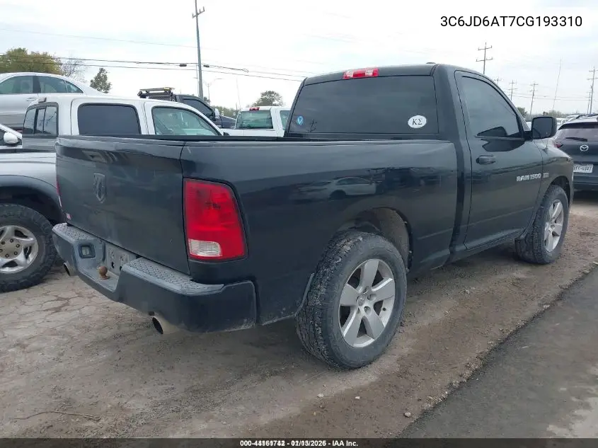 3C6JD6AT7CG193310 2012 Ram 1500 St