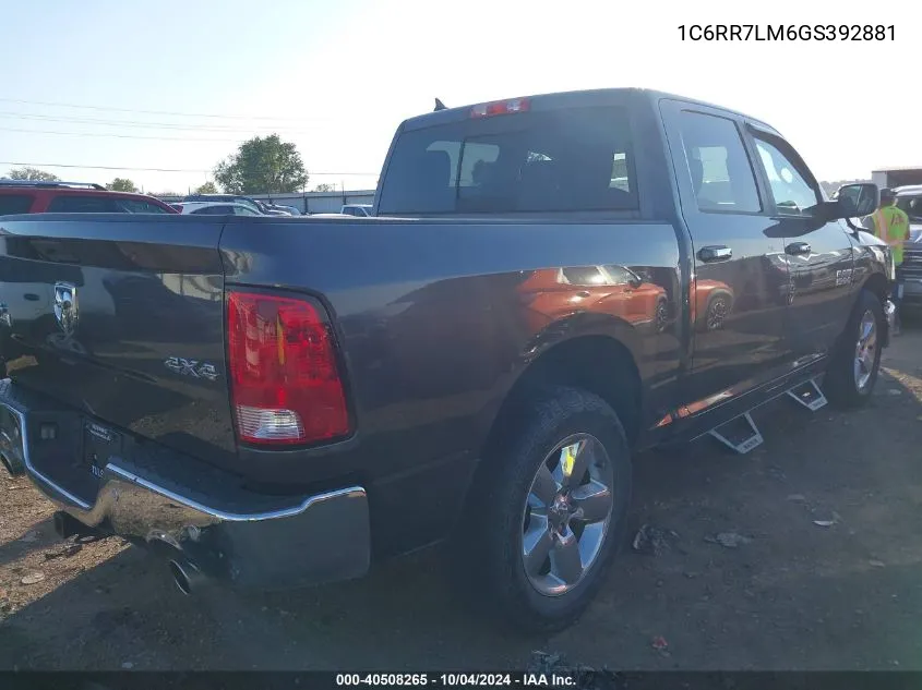 1C6RR7LM6GS392881 2016 Ram 1500 Big Horn