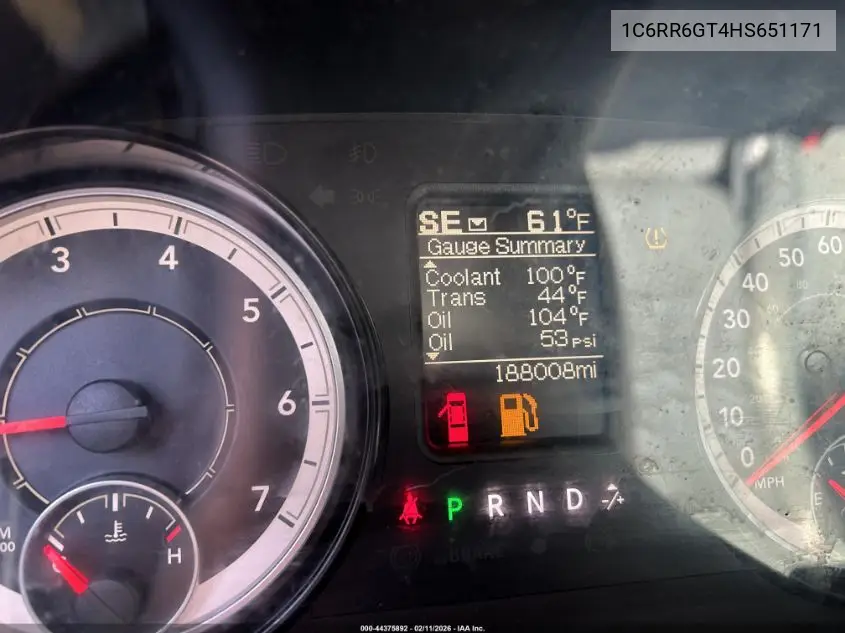 1C6RR6GT4HS651171 2017 Ram 1500 Slt 4X2 6'4 Box
