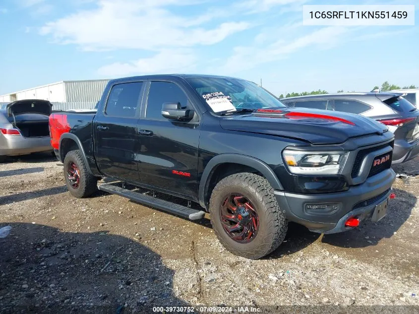 2019 Ram 1500 Rebel 4X4 5'7 Box VIN: 1C6SRFLT1KN551459 Lot: 39730752