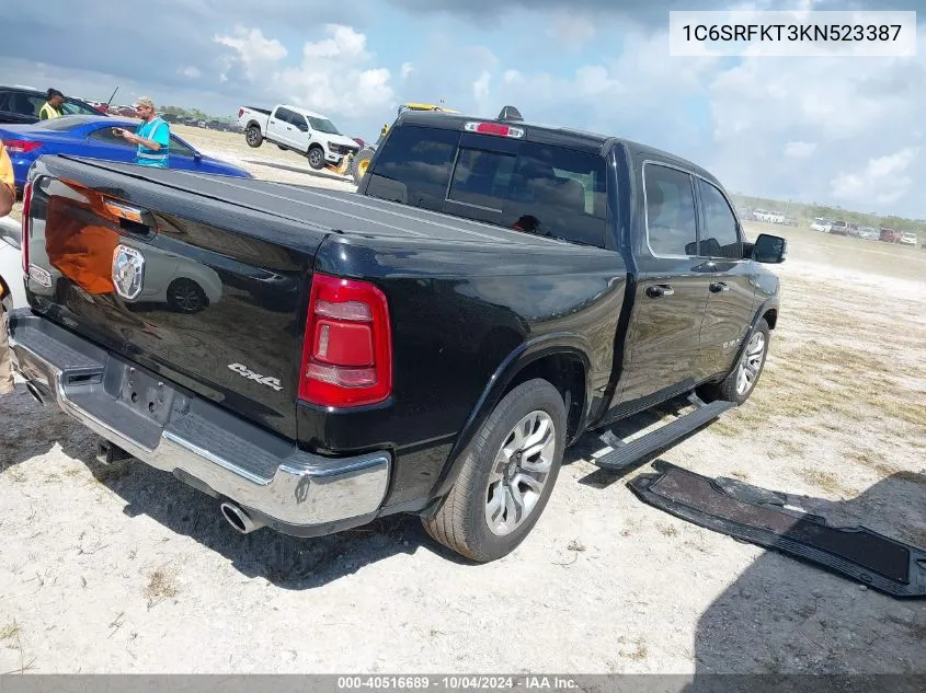 1C6SRFKT3KN523387 2019 Ram 1500 Longhorn 4X4 5'7 Box