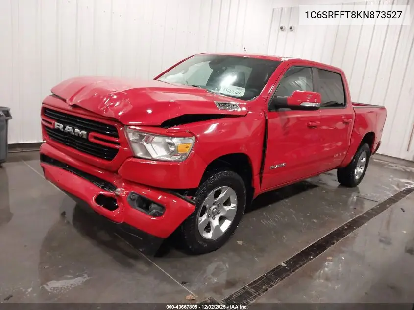 1C6SRFFT8KN873527 2019 Ram 1500 Big Horn/Lone Star 4X4 5'7 Box