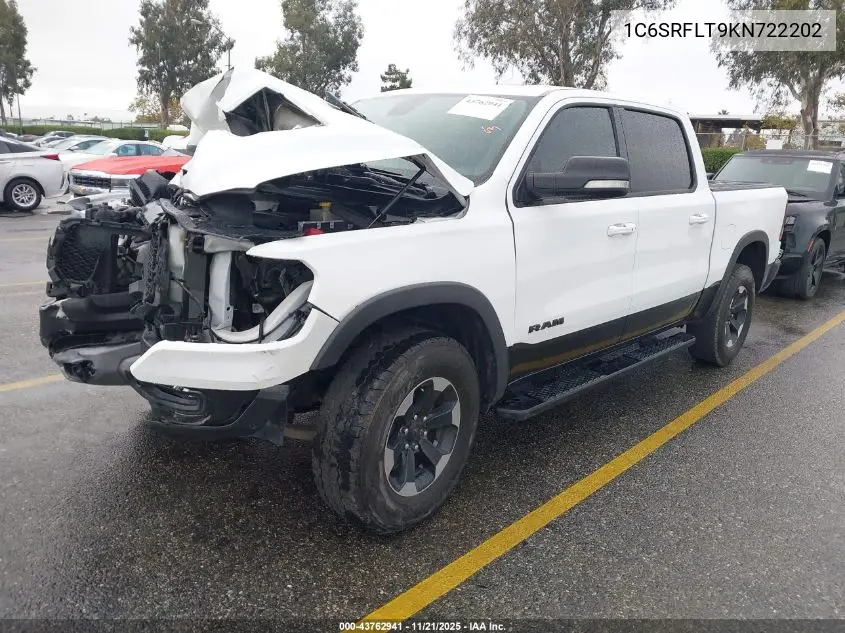 1C6SRFLT9KN722202 2019 Ram 1500 Rebel 4X4 5'7 Box
