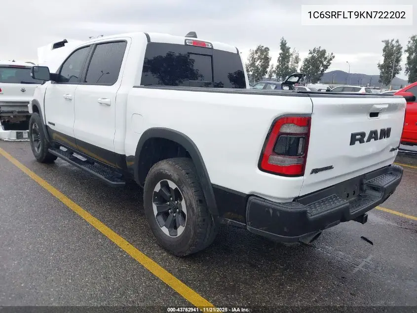 1C6SRFLT9KN722202 2019 Ram 1500 Rebel 4X4 5'7 Box