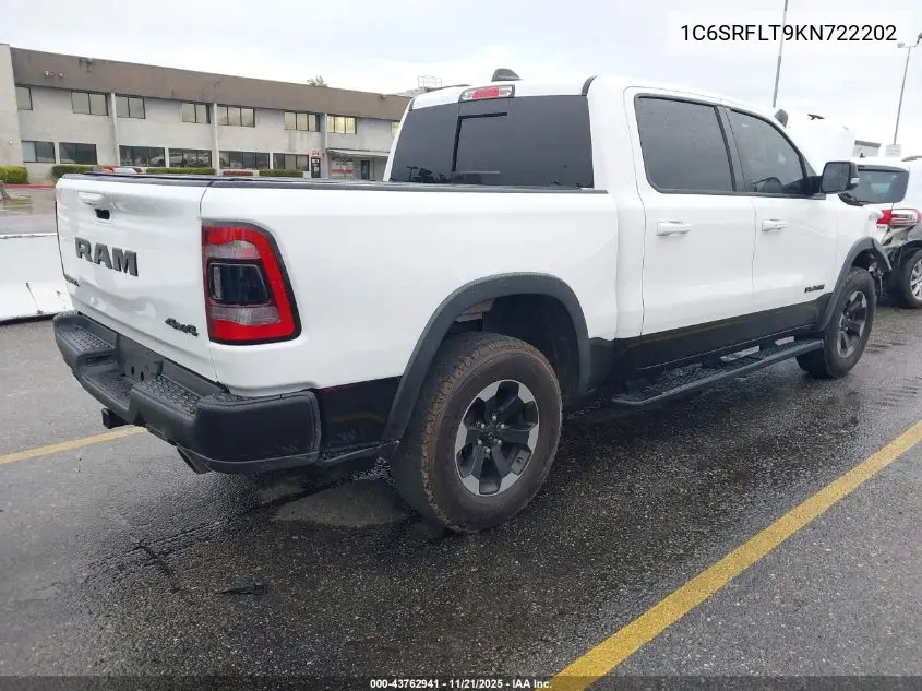 1C6SRFLT9KN722202 2019 Ram 1500 Rebel 4X4 5'7 Box