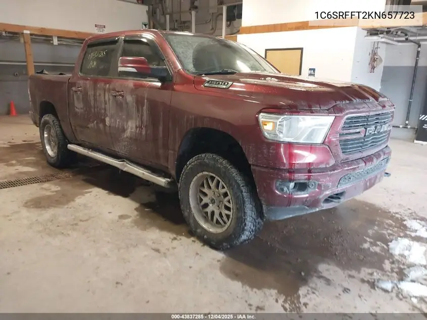 1C6SRFFT2KN657723 2019 Ram 1500 Big Horn/Lone Star 4X4 5'7 Box