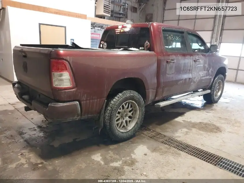 1C6SRFFT2KN657723 2019 Ram 1500 Big Horn/Lone Star 4X4 5'7 Box