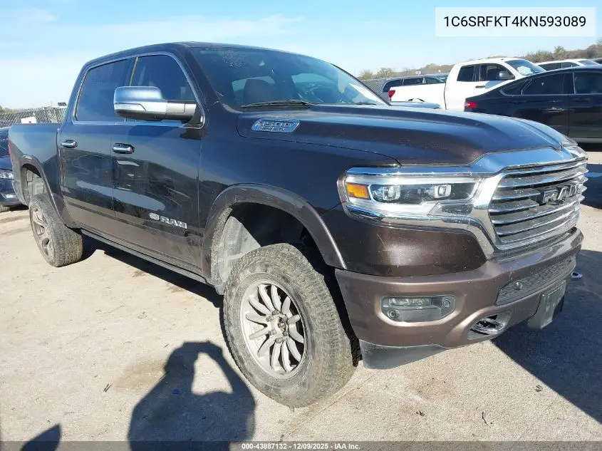 1C6SRFKT4KN593089 2019 Ram 1500 Longhorn 4X4 5'7 Box