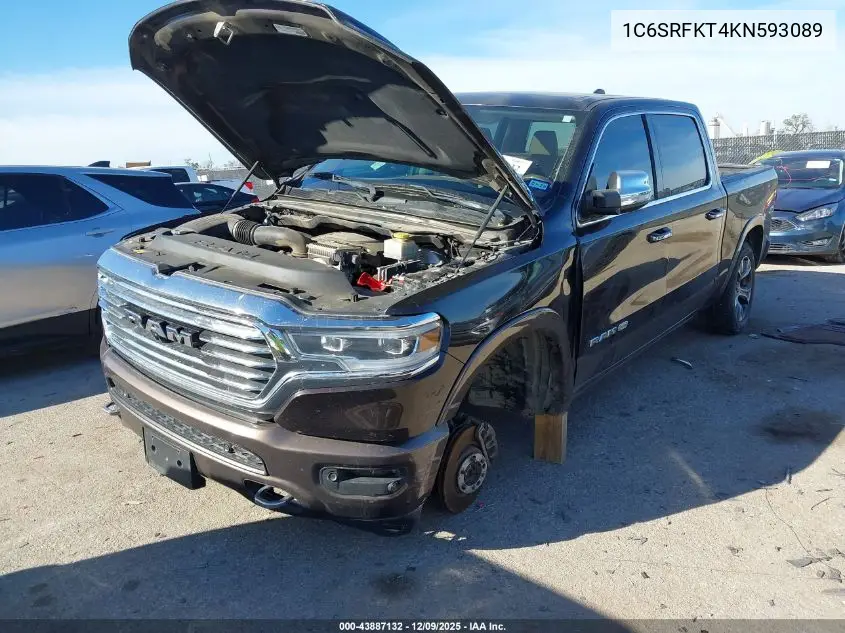 1C6SRFKT4KN593089 2019 Ram 1500 Longhorn 4X4 5'7 Box