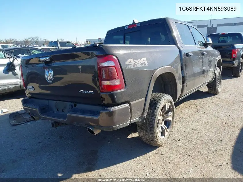 1C6SRFKT4KN593089 2019 Ram 1500 Longhorn 4X4 5'7 Box