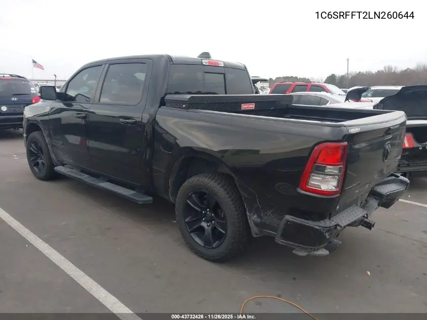 1C6SRFFT2LN260644 2020 Ram 1500 Big Horn 4X4 5'7 Box
