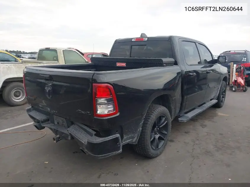 1C6SRFFT2LN260644 2020 Ram 1500 Big Horn 4X4 5'7 Box