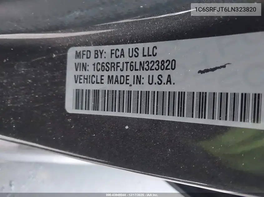 1C6SRFJT6LN323820 2020 Ram 1500 Laramie 4X4 5'7 Box