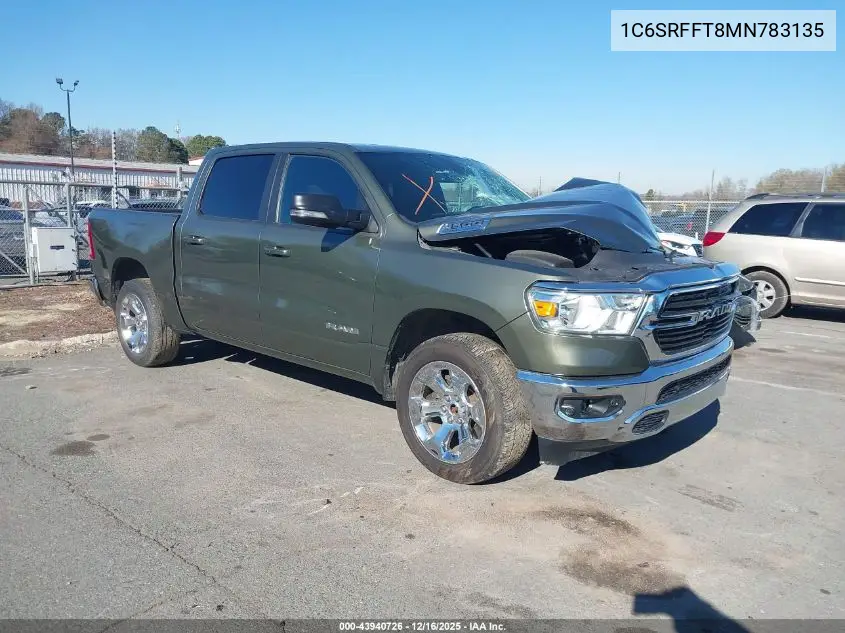 1C6SRFFT8MN783135 2021 Ram 1500 Big Horn 4X4 5'7 Box