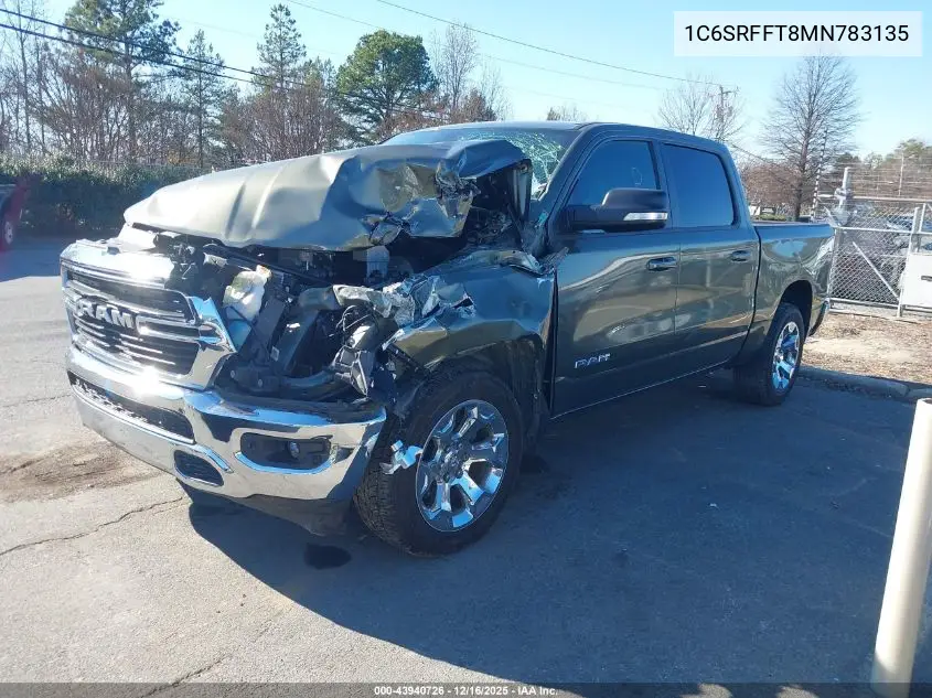 1C6SRFFT8MN783135 2021 Ram 1500 Big Horn 4X4 5'7 Box
