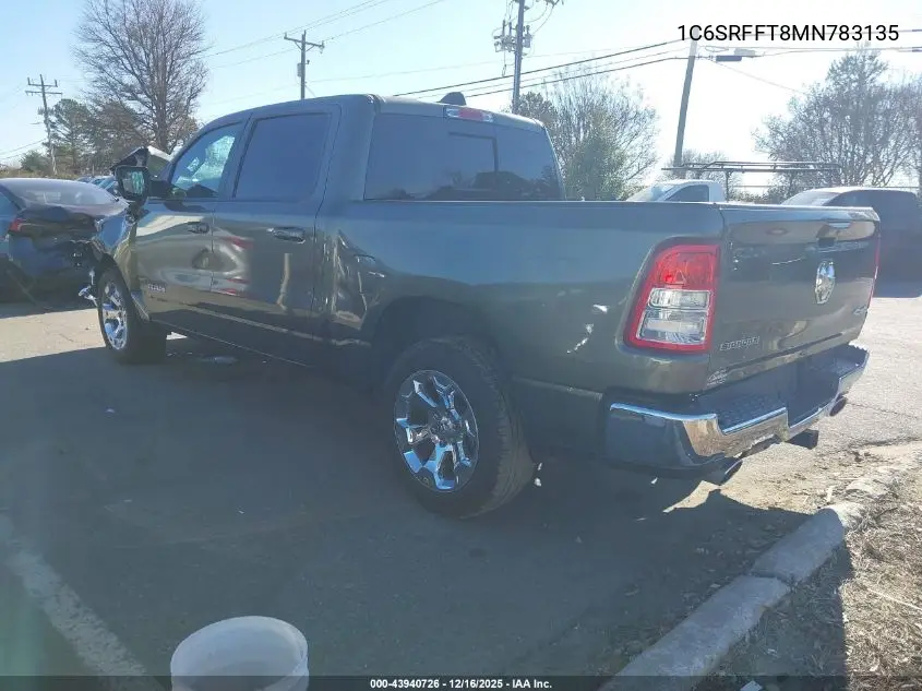 1C6SRFFT8MN783135 2021 Ram 1500 Big Horn 4X4 5'7 Box