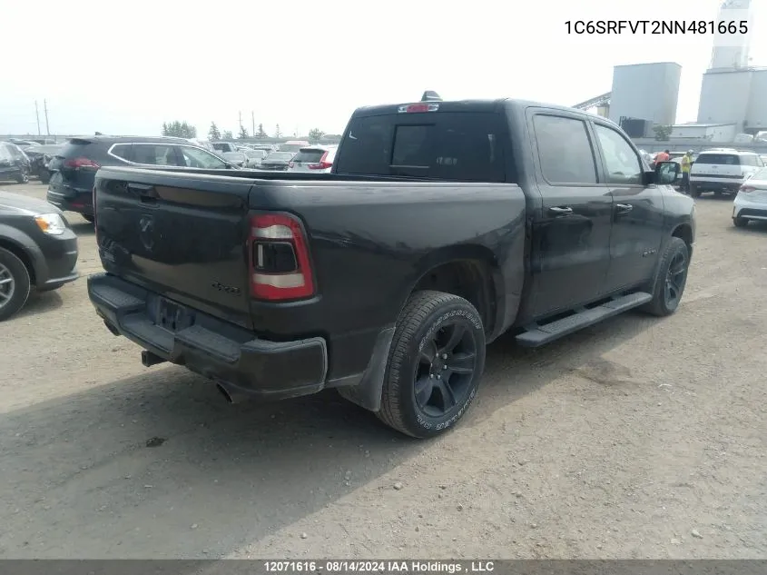 2022 Ram 1500 Sport VIN: 1C6SRFVT2NN481665 Lot: 12071616