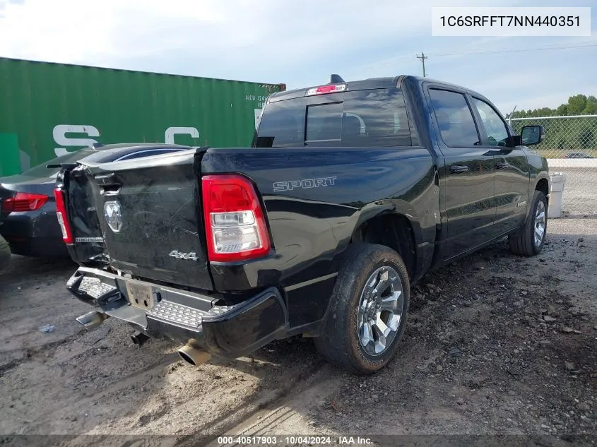 1C6SRFFT7NN440351 2022 Ram 1500 Big Horn 4X4 5'7 Box