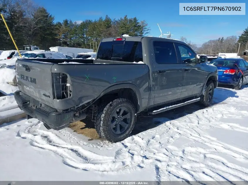 1C6SRFLT7PN670902 2023 Ram 1500 Rebel 4X4 5'7 Box