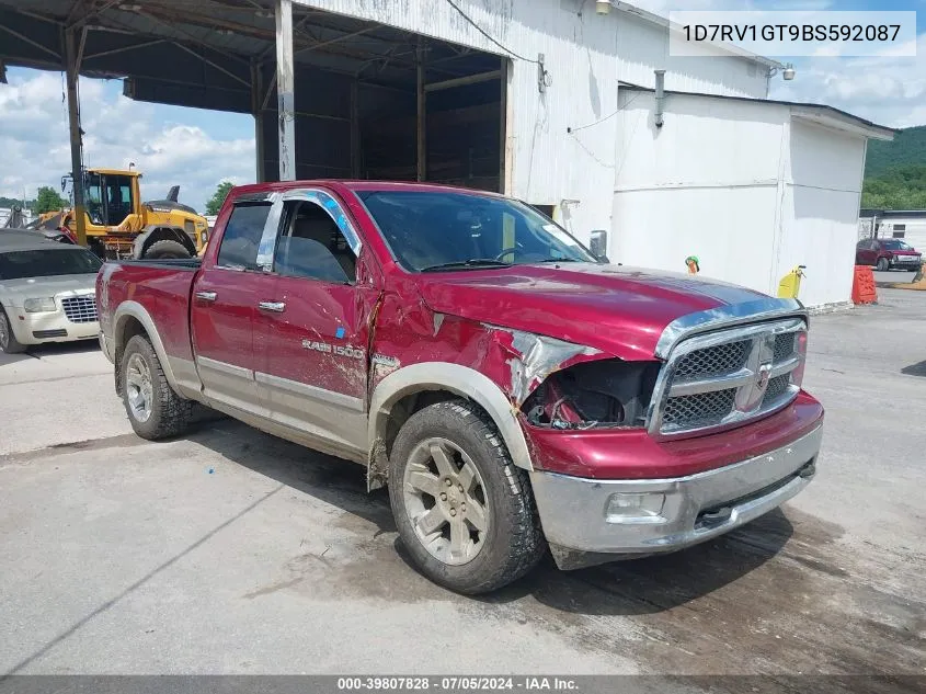 2011 Ram Ram 1500 Laramie VIN: 1D7RV1GT9BS592087 Lot: 39807828