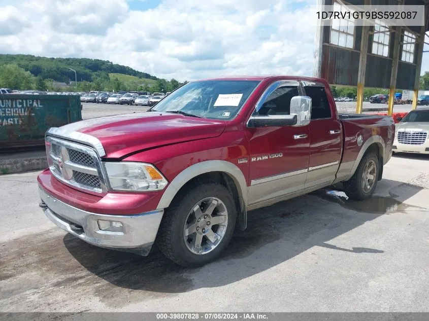 2011 Ram Ram 1500 Laramie VIN: 1D7RV1GT9BS592087 Lot: 39807828