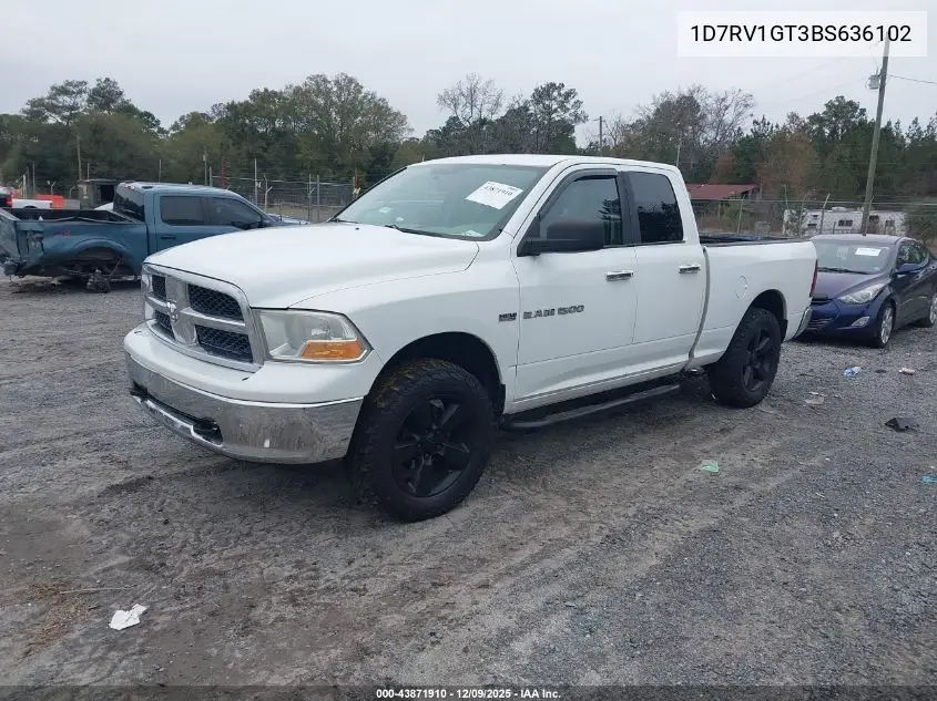 1D7RV1GT3BS636102 2011 Ram Ram 1500 Slt