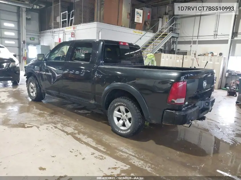1D7RV1CT7BS510993 2011 Ram Ram 1500 Sport