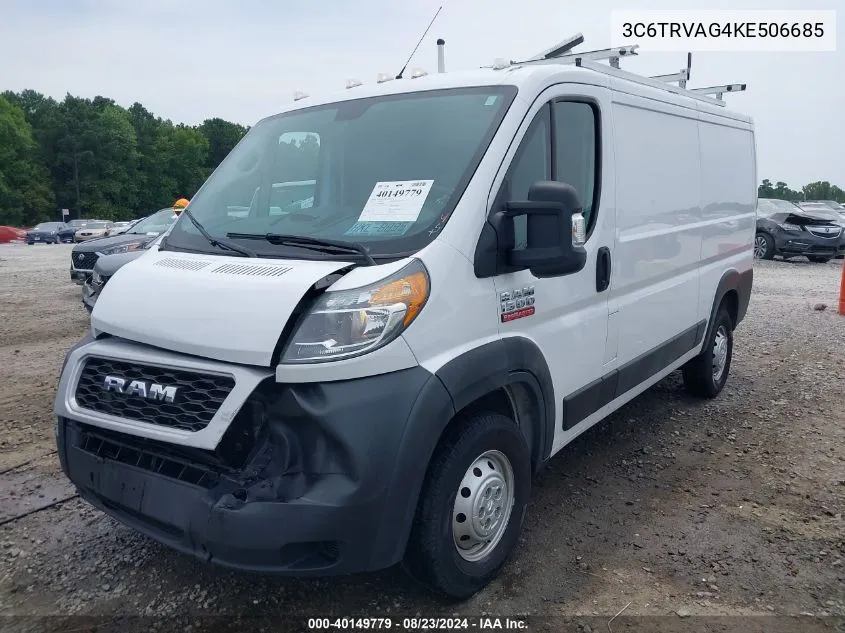 3C6TRVAG4KE506685 2019 Ram Promaster 1500 Low Roof 136 Wb