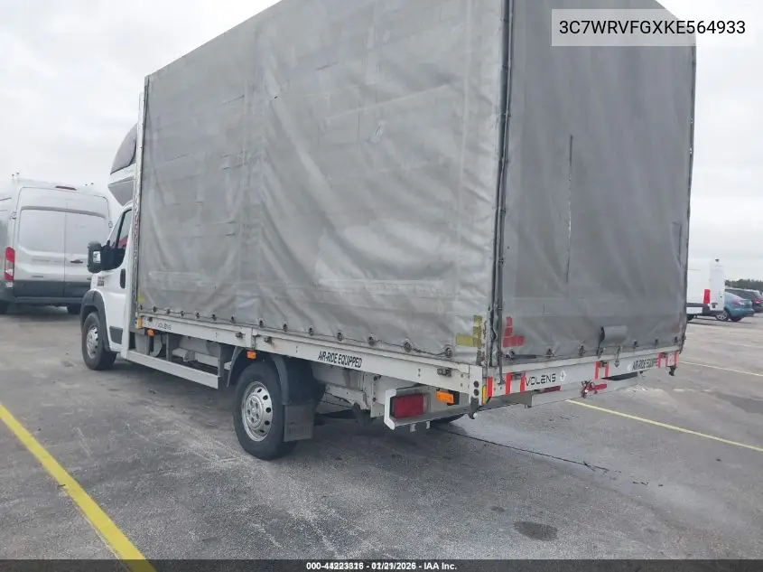 3C7WRVFGXKE564933 2019 Ram Promaster 3500 Cab Low Roof