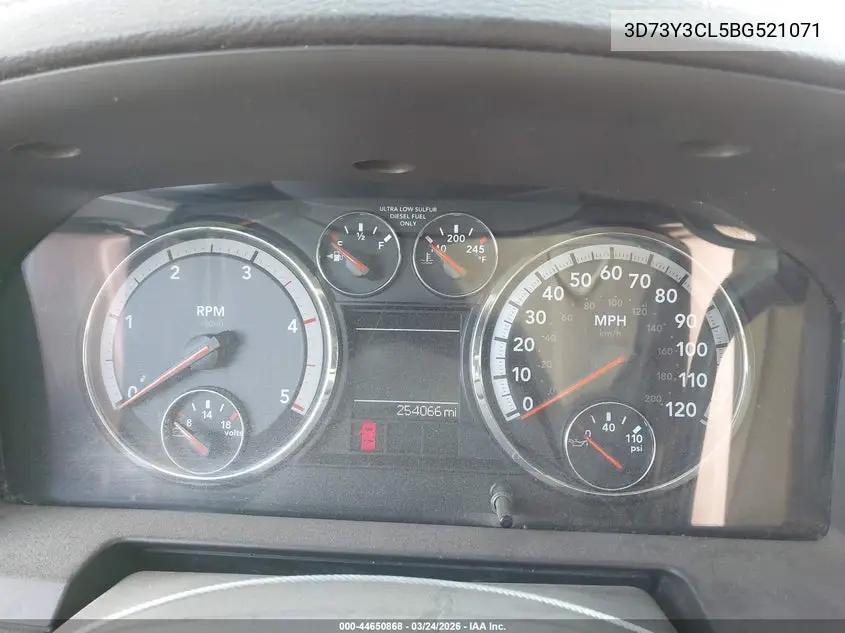 2011 Dodge Ram 3500 VIN: 3D73Y3CL5BG521071 Lot: 44650868