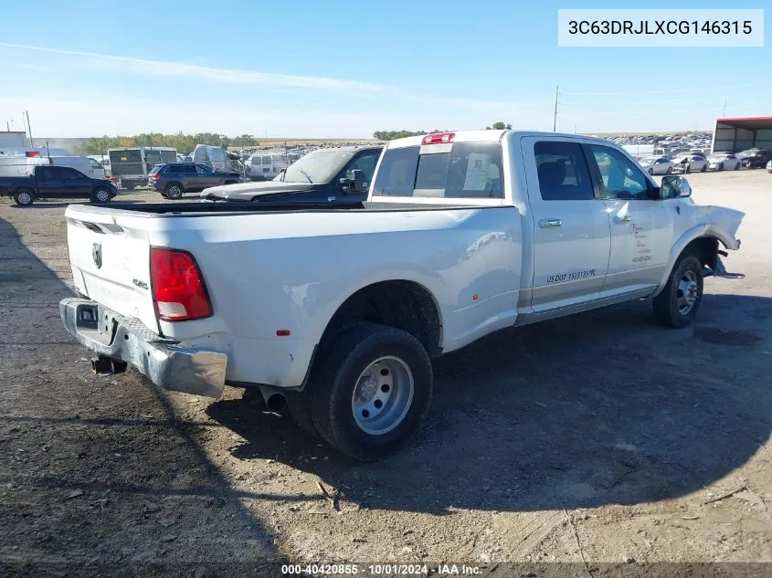 3C63DRJLXCG146315 2012 Ram 3500 Laramie