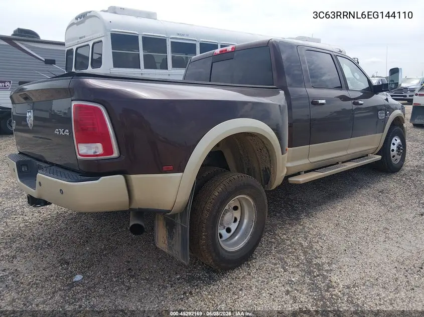2014 Ram 3500 Longhorn VIN: 3C63RRNL6EG144110 Lot: 45292169