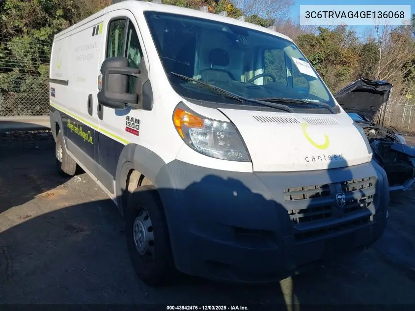 3C6TRVAG4GE136068 2016 Ram Promaster 1500 Low Roof