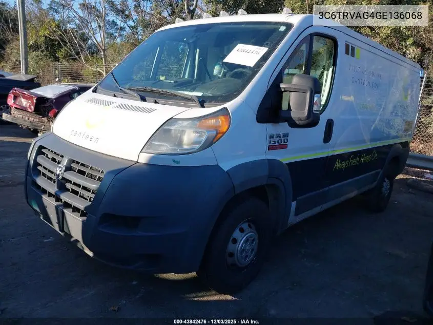 3C6TRVAG4GE136068 2016 Ram Promaster 1500 Low Roof