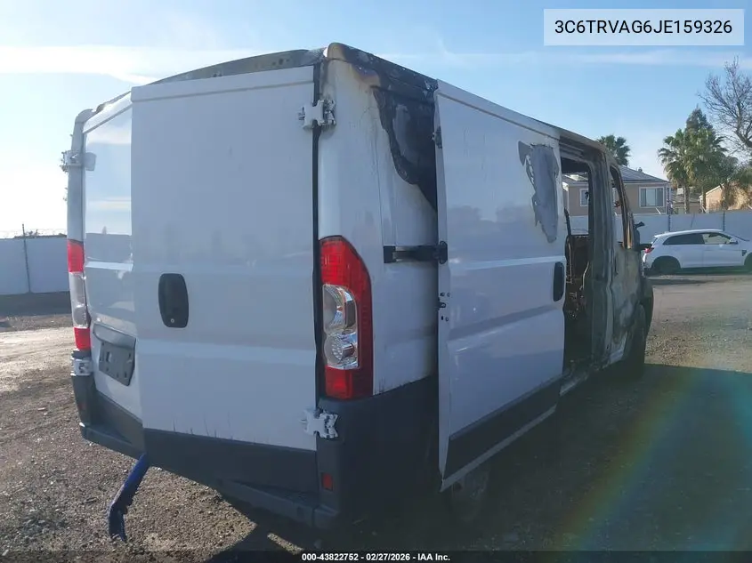 3C6TRVAG6JE159326 2018 Ram Promaster 1500 Low Roof 136 Wb