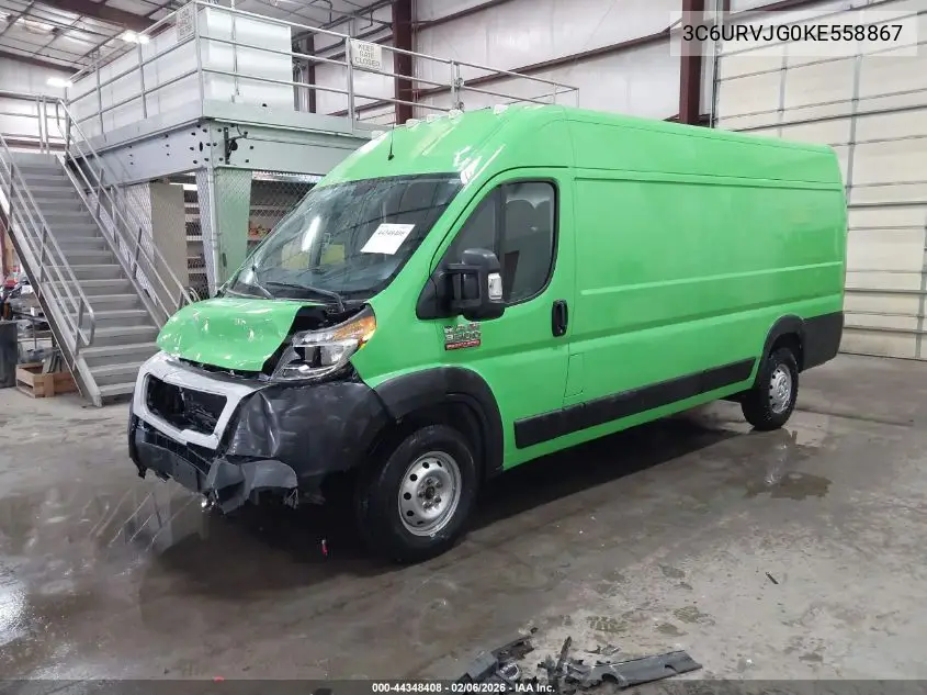 3C6URVJG0KE558867 2019 Ram Promaster 3500 Cargo Van High Roof 159 Wb Ext